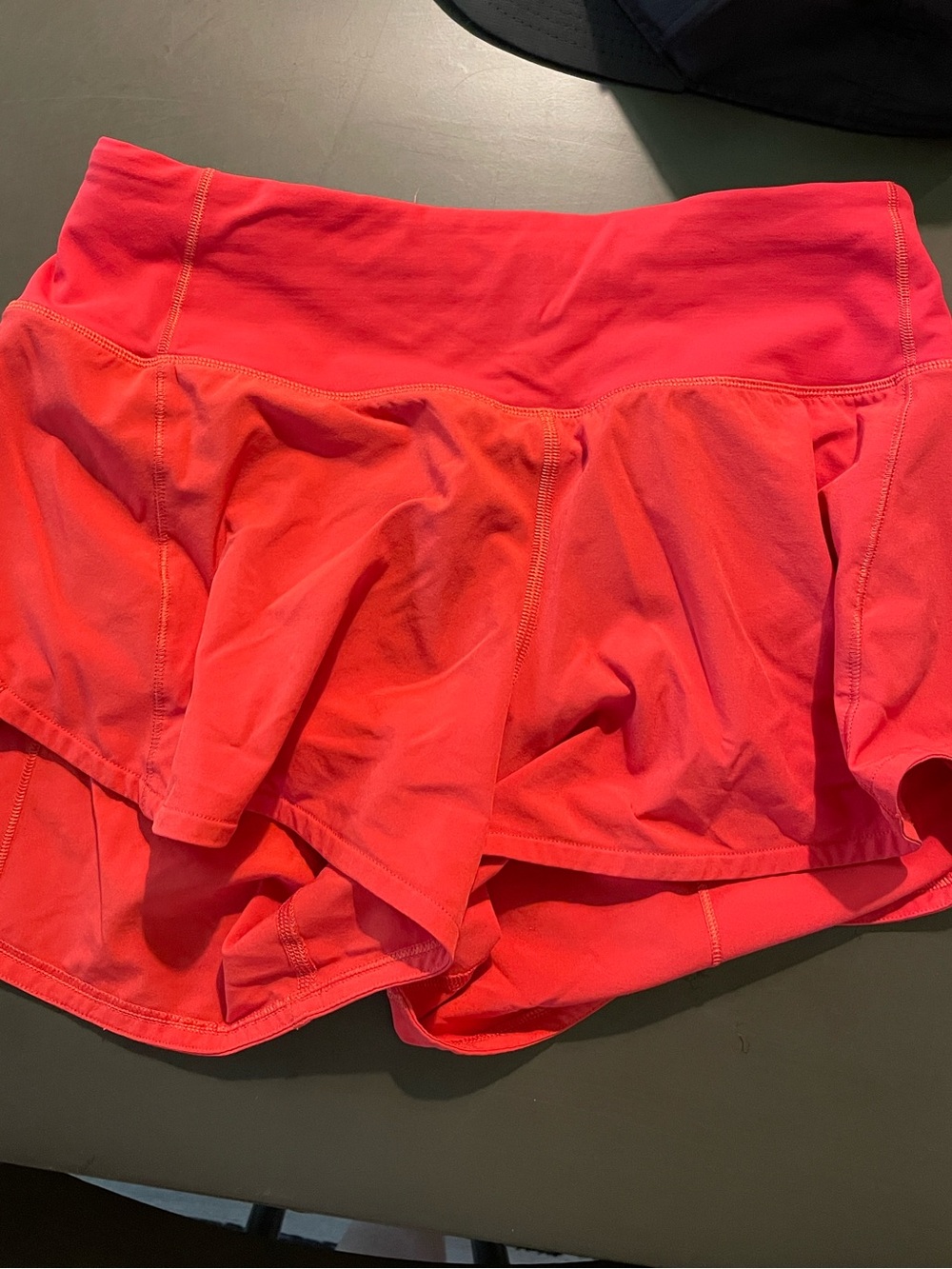 Coral Red Lululemon Speed Up Short- 4 inch